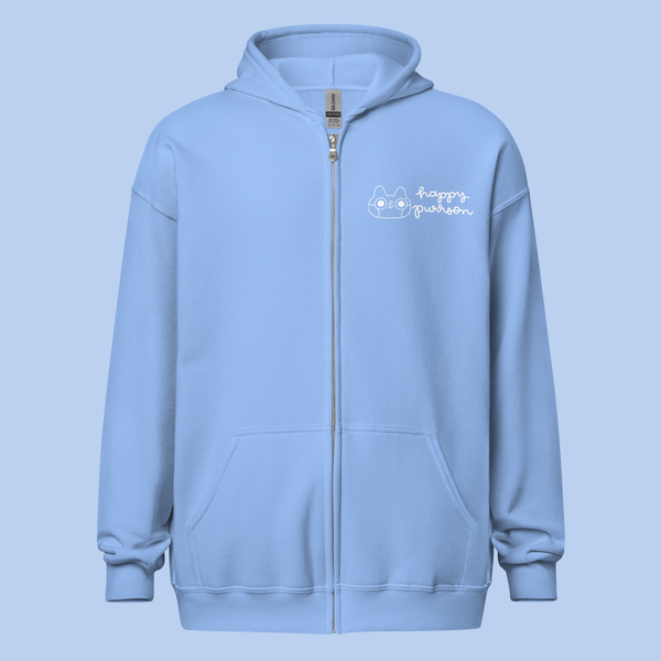 Berry Good Cat Unisex heavy blend zip hoodie in Sky Blue