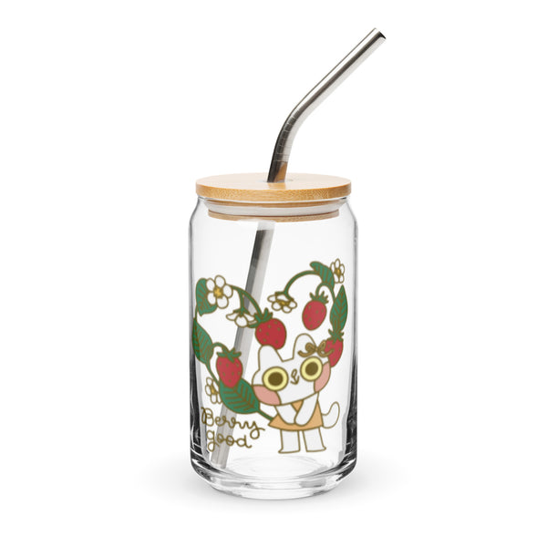 Berry Good Cat 16oz. Glass Tumbler