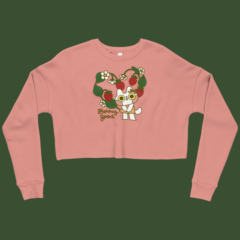 Berry Good Cat Crop Sweatshirt