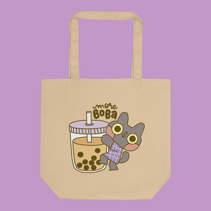 More Boba Cat Organic Cotton Tote Bag