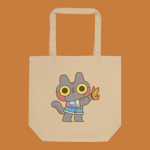 Butterfly Cat Organic Cotton Tote Bag
