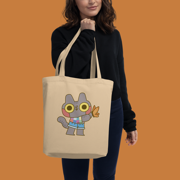 Butterfly Cat Organic Cotton Tote Bag