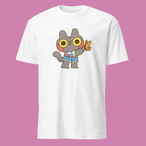 Butterfly Cat T-Shirt in White