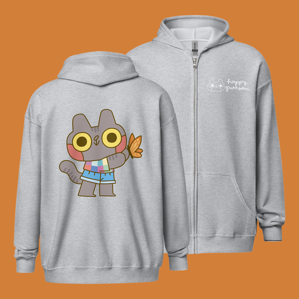 Butterfly Cat Zip Hoodie