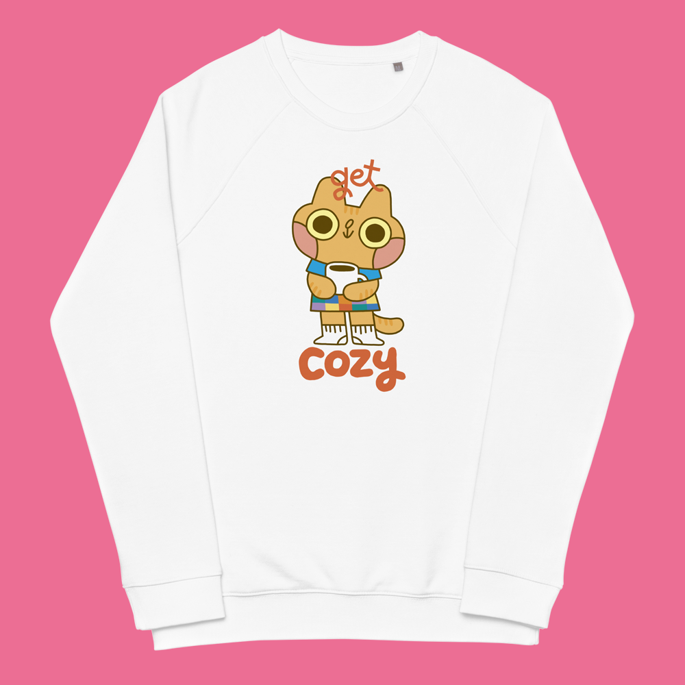 Get Cozy Cat Organic Raglan Sweatshirt