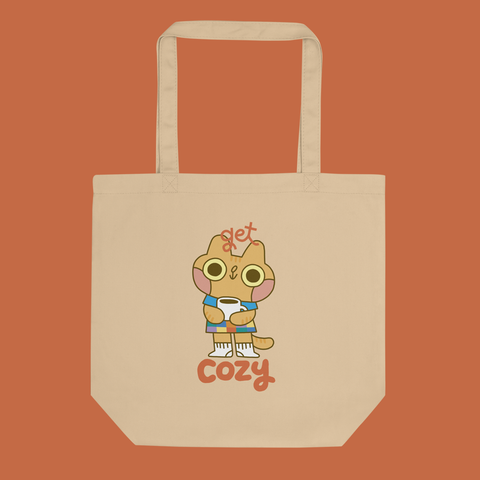 Get Cozy Cat Organic Cotton Tote Bag