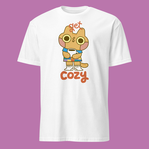 Get Cozy Cat T-Shirt in White