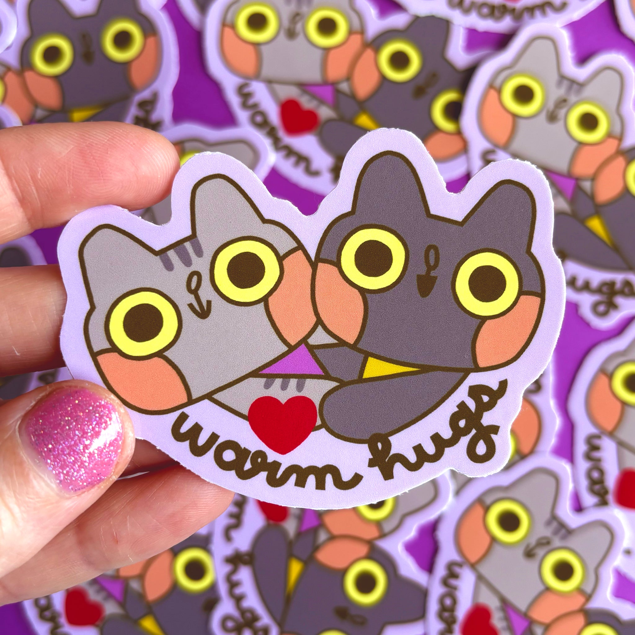 Warm Hugs Glossy Waterproof Vinyl Die Cut Sticker