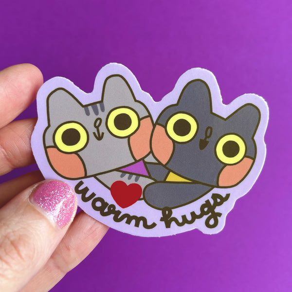 Warm Hugs Glossy Waterproof Vinyl Die Cut Sticker