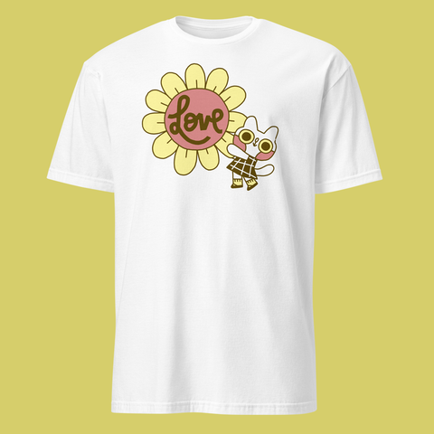 Daisy Cat Love T-Shirt in White