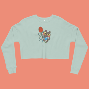 Spring Tulip Cat Crop Sweatshirt