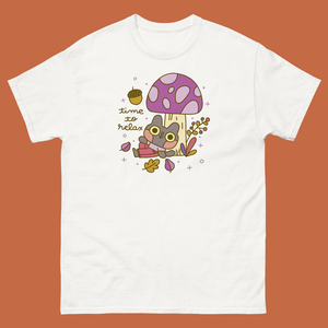 Time To Relax Mushroom Cat T-Shirt